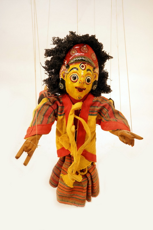 marioneta doble madera tela alt.35-58 (8eu.) 1u